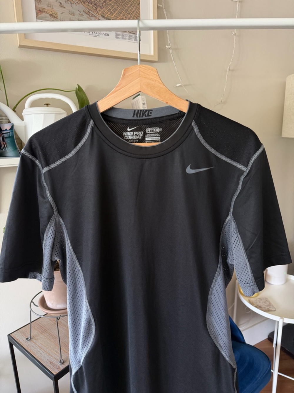 Nike Pro Combat Men’s Black Performance Short-Sleeve Training Shirt